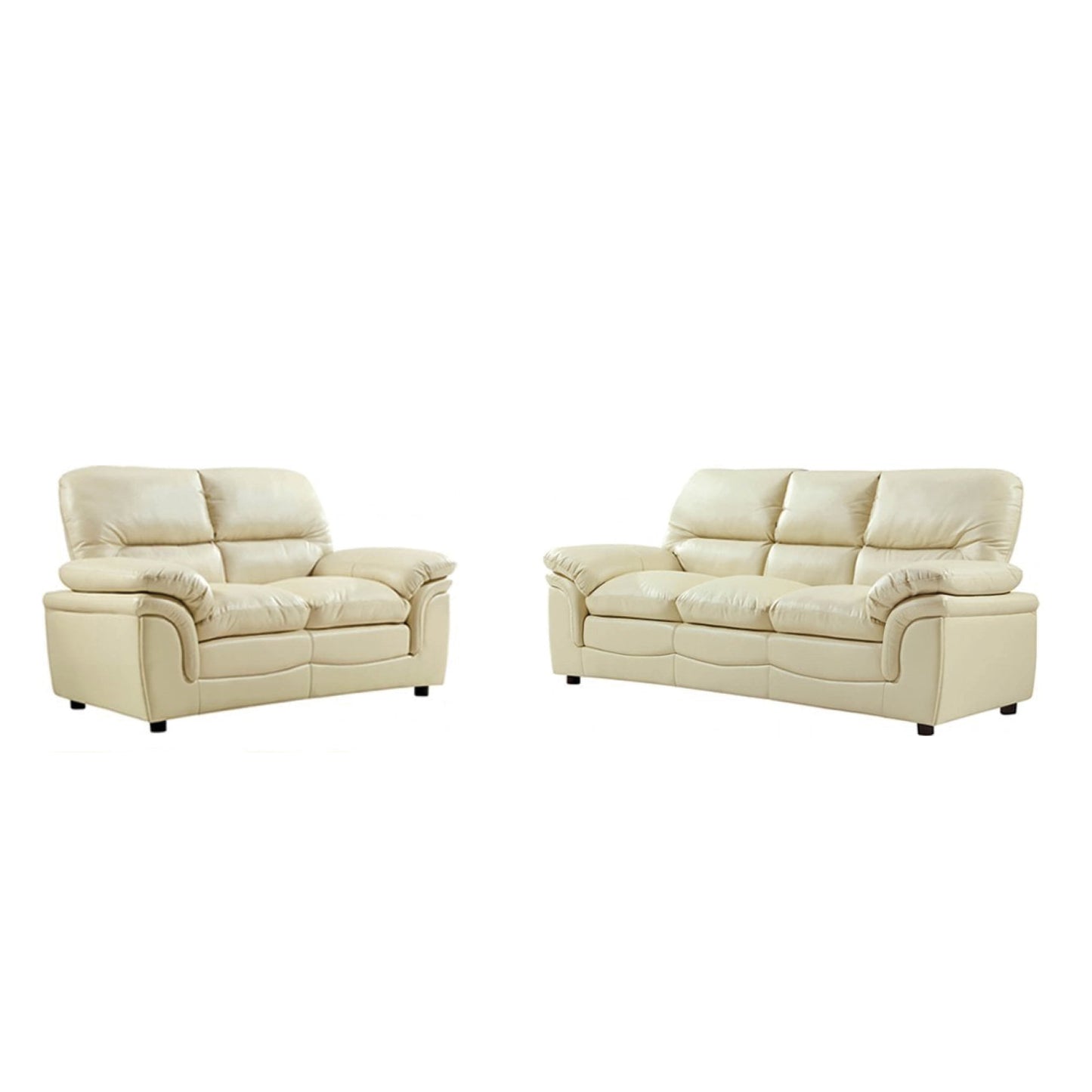 Ferona Cream Leather 3+2 Seater Sofa Set