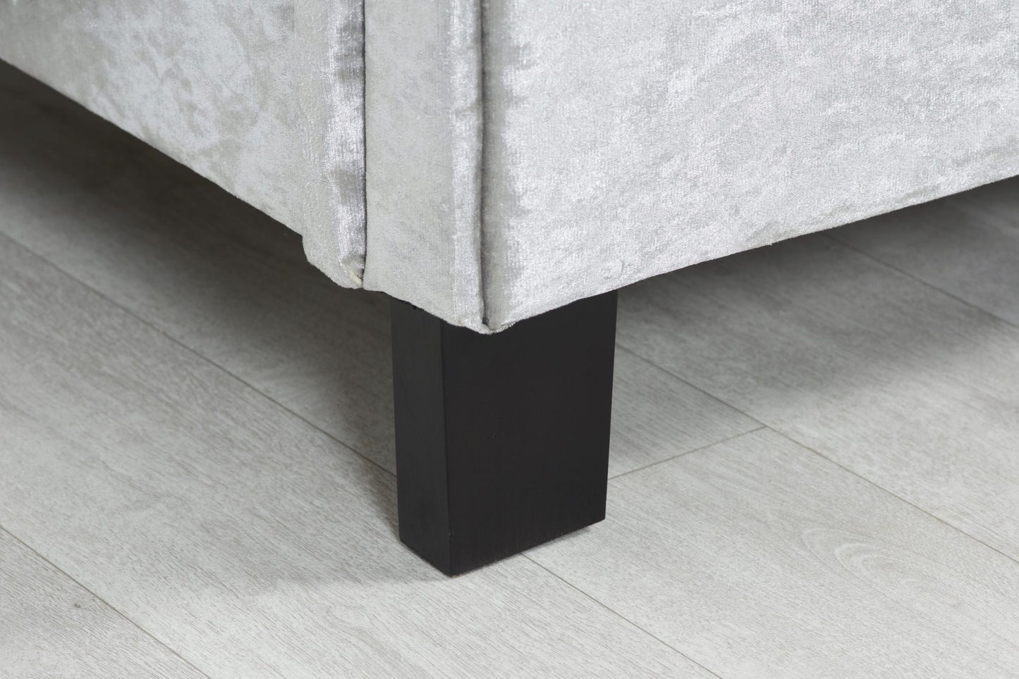 Zienna Steel Crush Vevlet Fabric Small Double Bed + Comfort Small Double Mattress