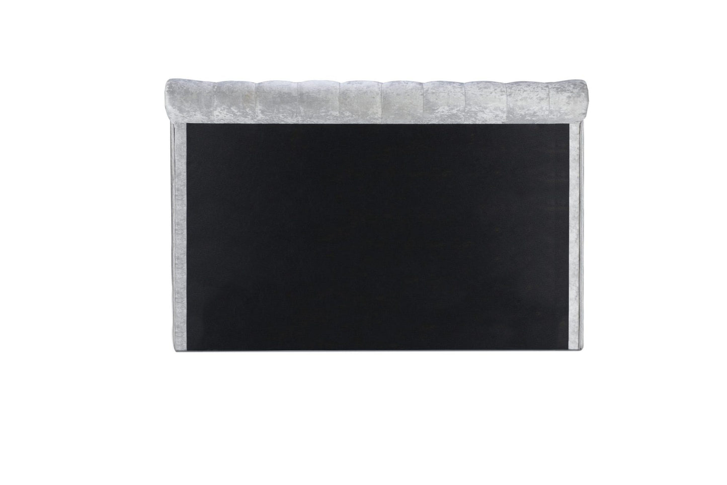 Zienna Side Ottoman Steel Crush Velvet King Bed + Comfort King Mattress