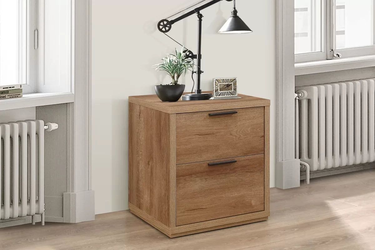 Stockwell Rustic Oak 2 Drawer Bedside