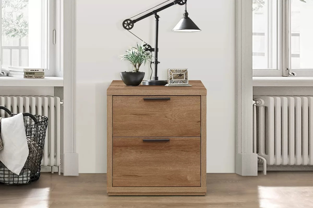 Stockwell Rustic Oak 2 Drawer Bedside