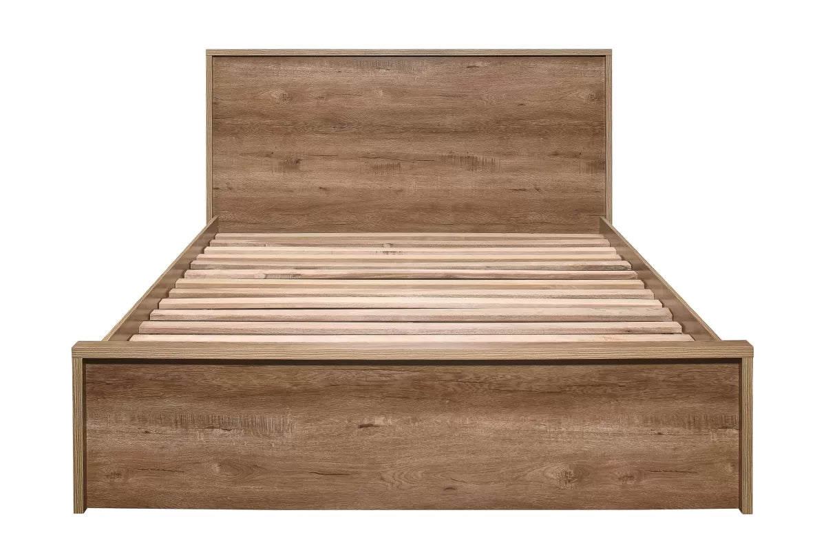 Stockwell Rustic Oak Double Bed + Comfort Double Mattress