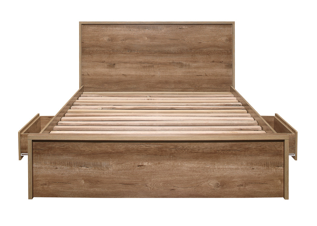 Stockwell Rustic Oak Small Double Bed + Comfort Small Double Mattress