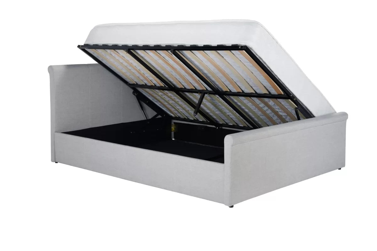 Stratus Grey Side Ottoman King Bed + Comfort King Mattress