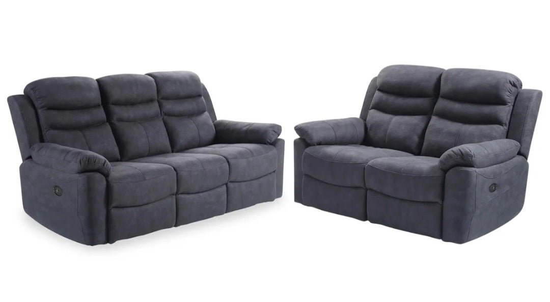 Conway Grey Fabric Recliner 3+2 Seater Sofa Set