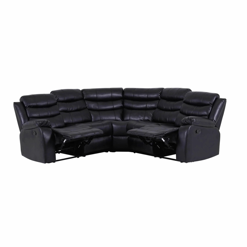 Selina Black Leathe 5 Seater Manual Recliner