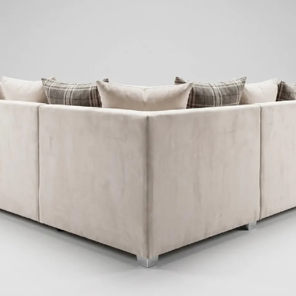 Serona Cancun Beige Fabric Scatter Cushions 5 Seater Sofa