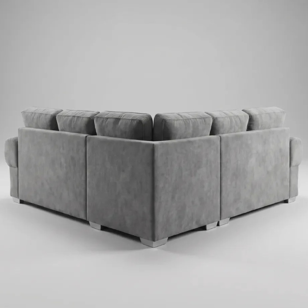 Serona Grey Fabric Full Back Corner Sofa