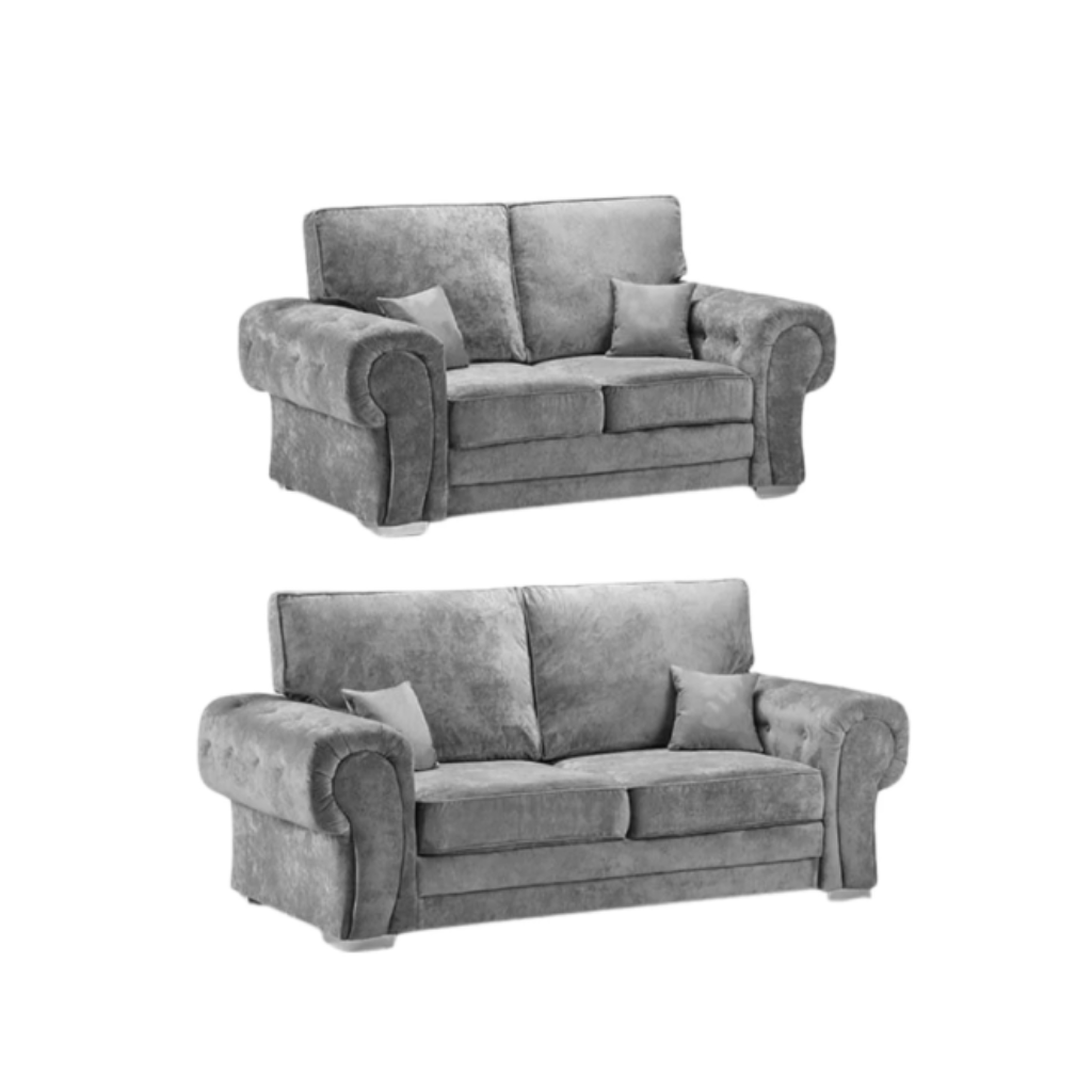Serona Grey Fabric High Back 3+2 Sofa Set