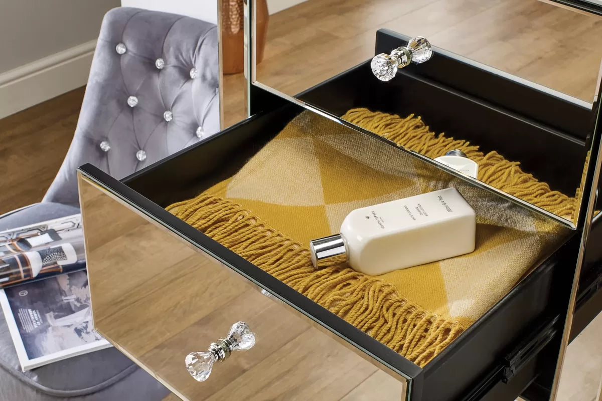 Seville Mirrored 5 Drawer Narrow Chest