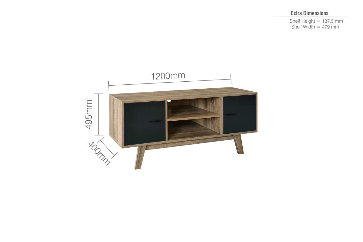 Shard Walnut & Black TV Unit