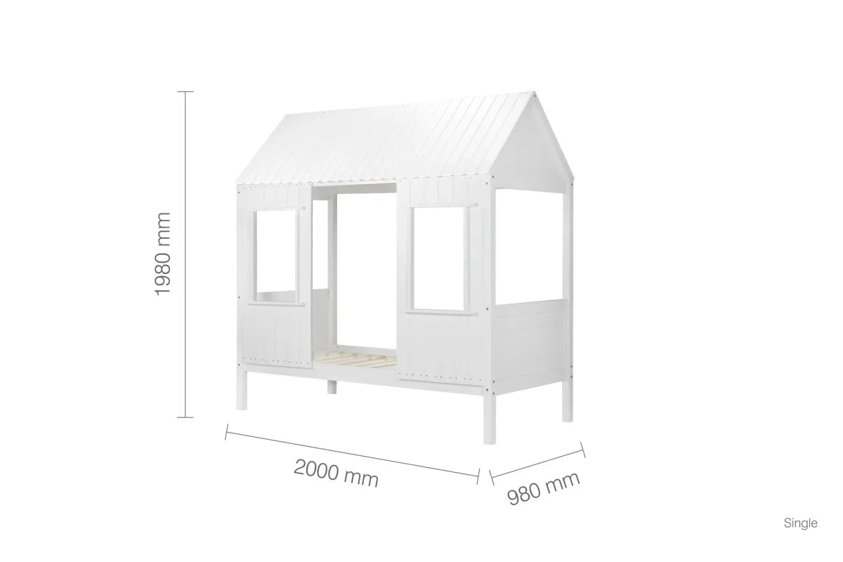 Treehouse Single Bed White + Single Air Mattress