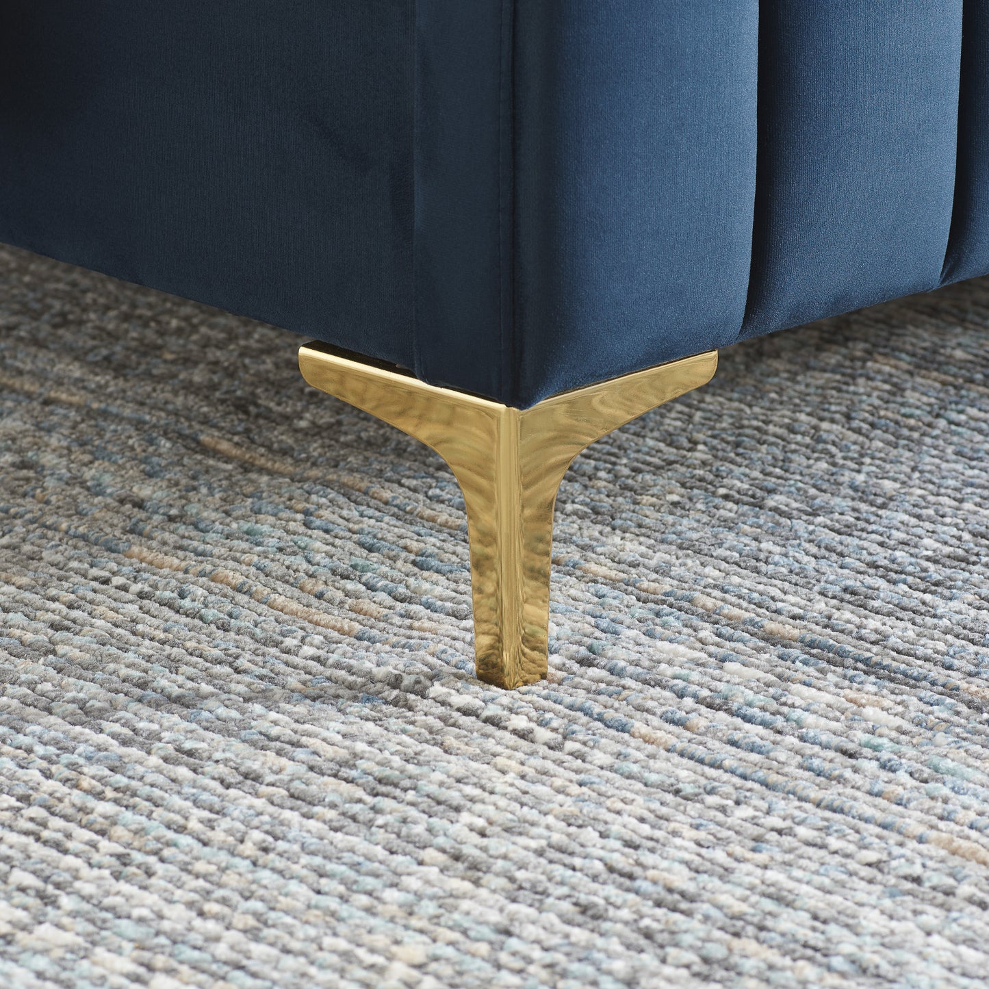 Selsey Midnight Blue Fabric Double Bed + Bliss Double Mattress