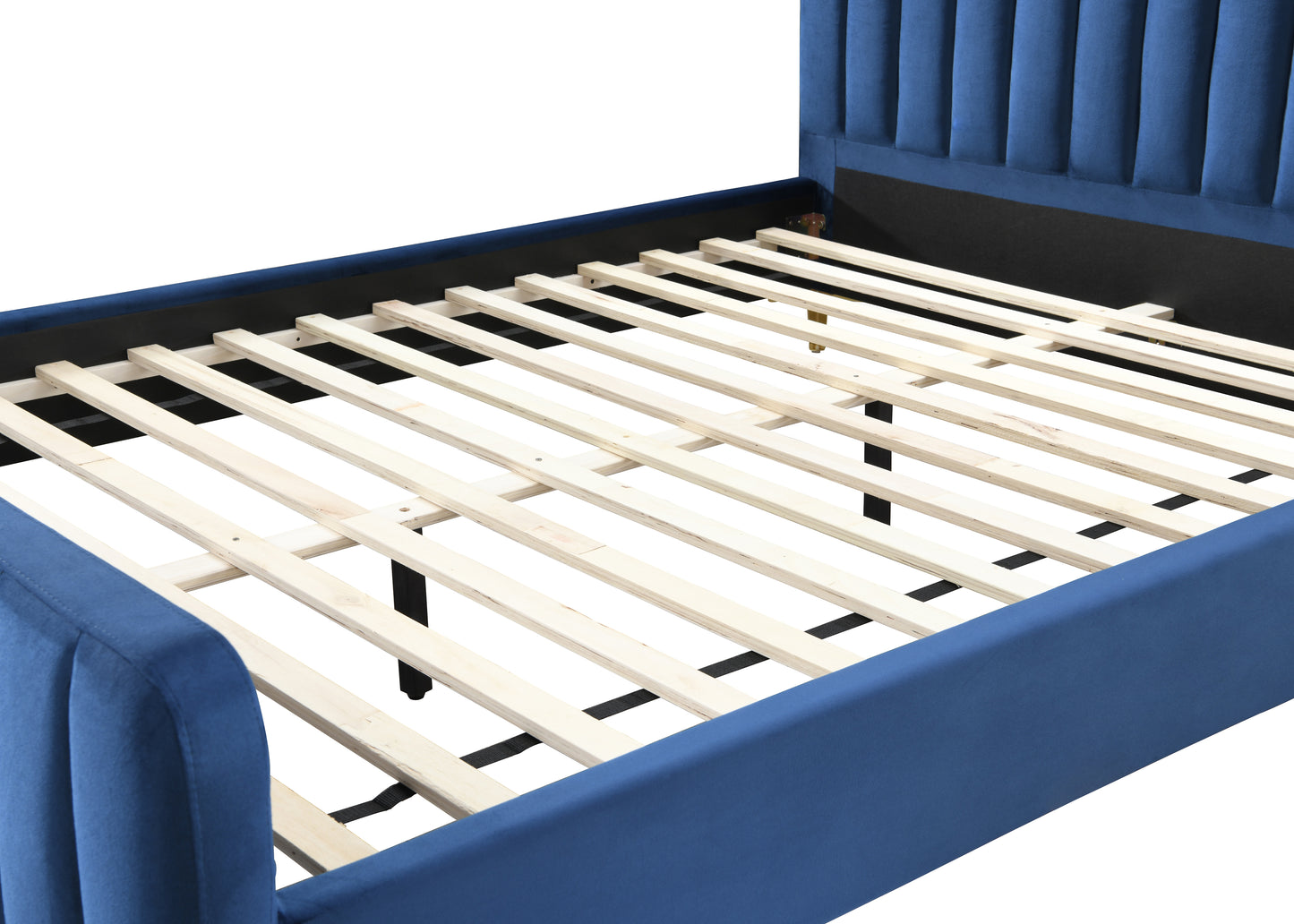 Selsey Midnight Blue Fabric Double Bed + Bliss Double Mattress