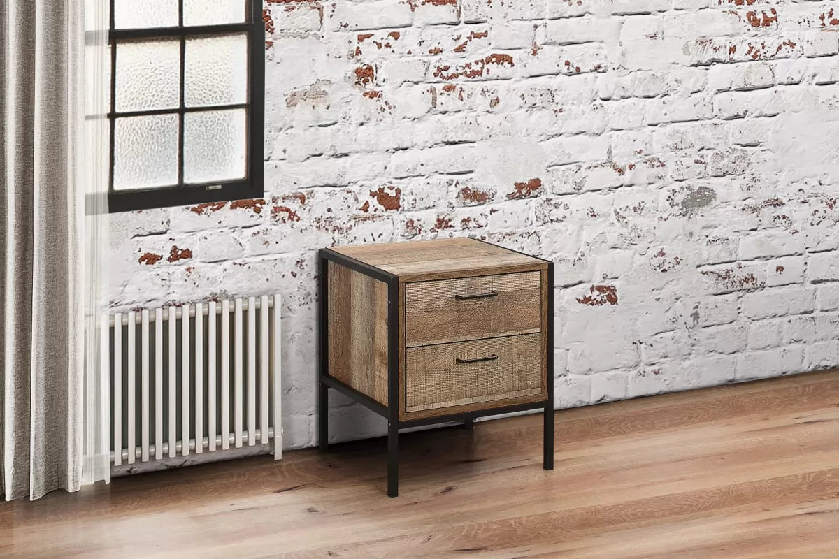 Urban Rustic 2 Drawer Bedside