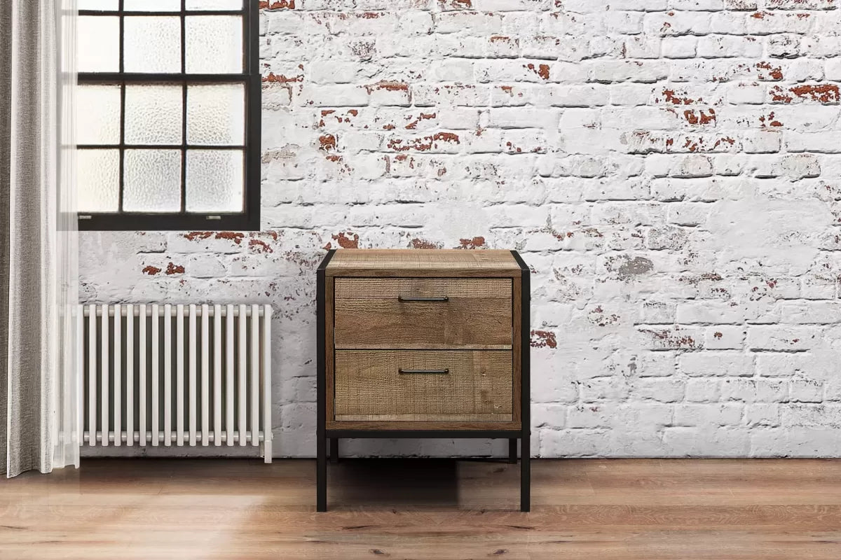 Urban Rustic 2 Drawer Bedside