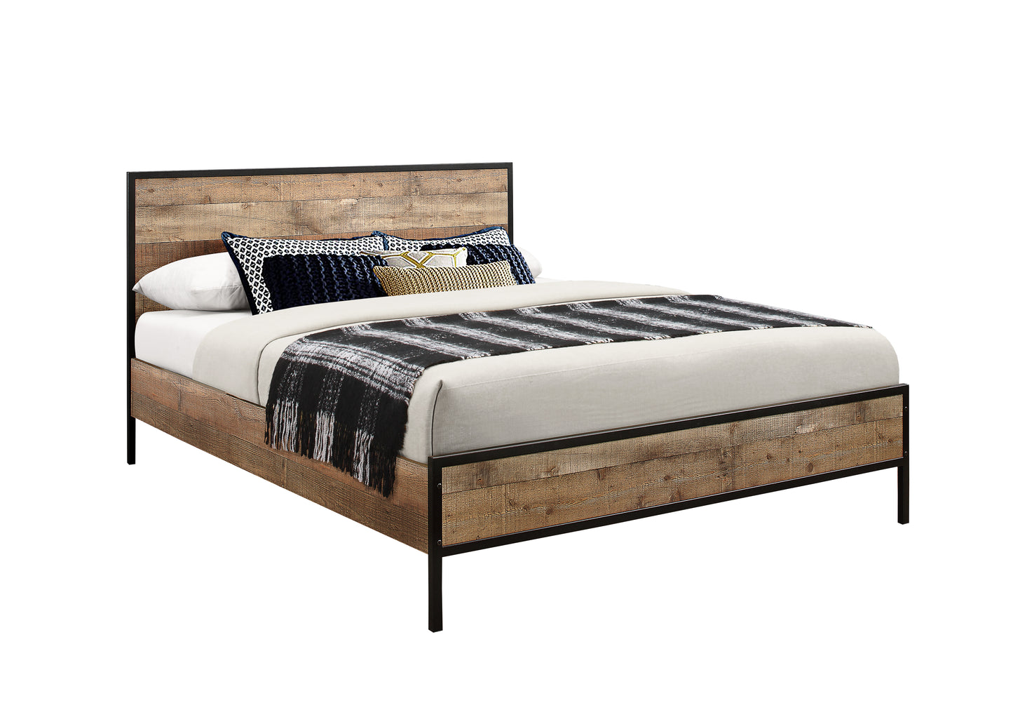 Urban Rustic Double Bed + Comfort Double Mattress