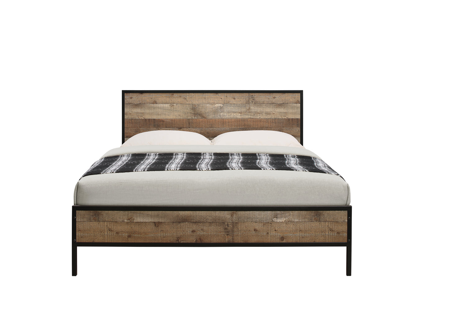 Urban Rustic Double Bed + Comfort Double Mattress