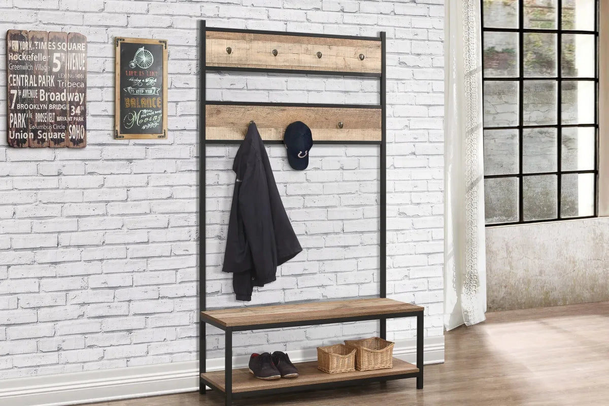 Urban Rustic Coat Rack & Bench