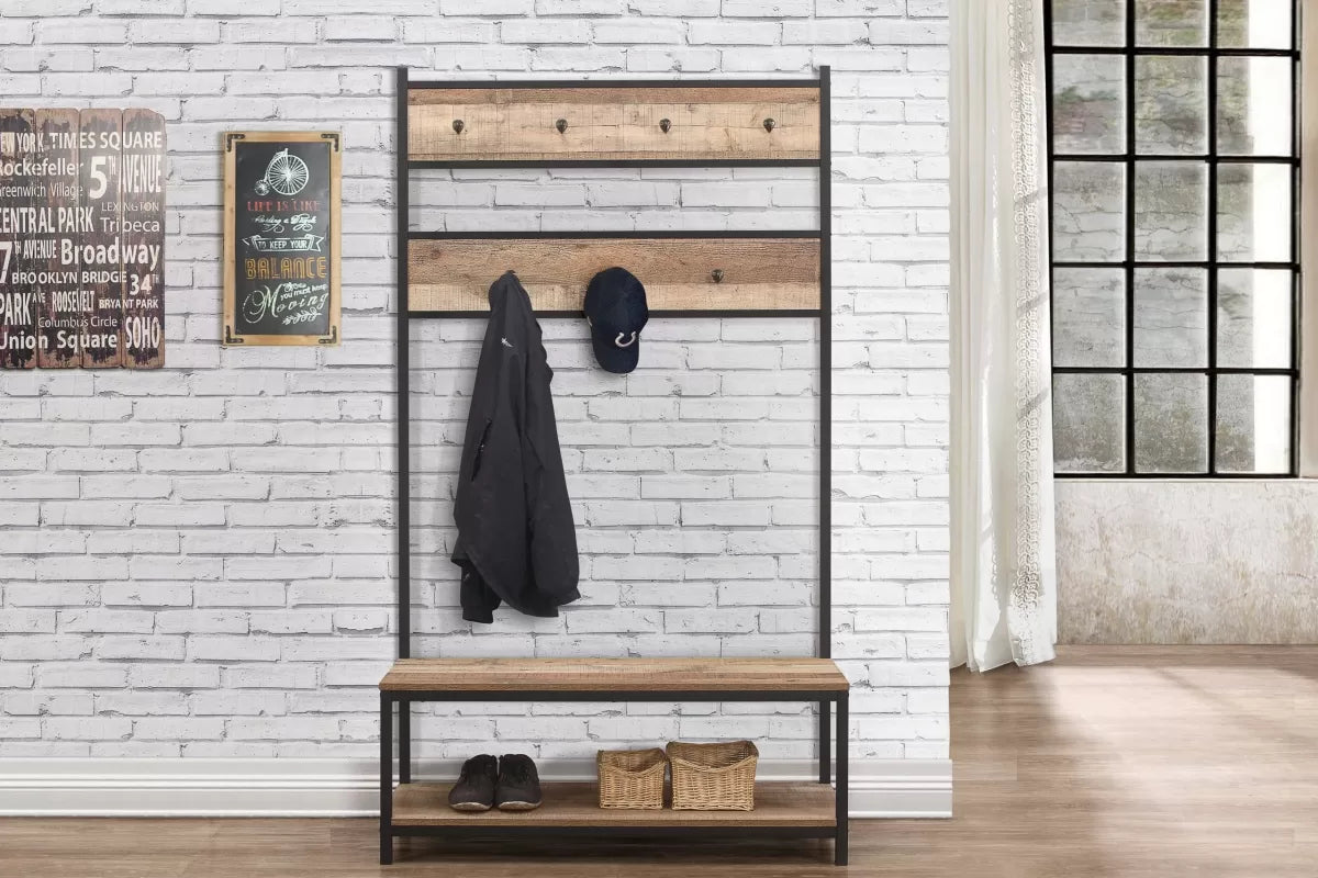 Urban Rustic Coat Rack & Bench