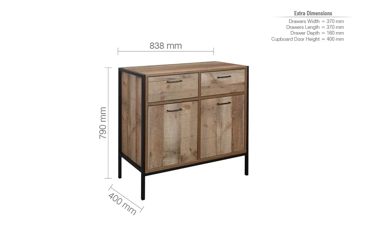Urban Rustic 2 Door 2 Drawer Sideboard