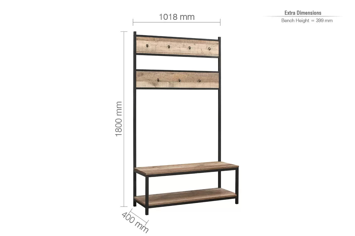 Urban Rustic Coat Rack & Bench