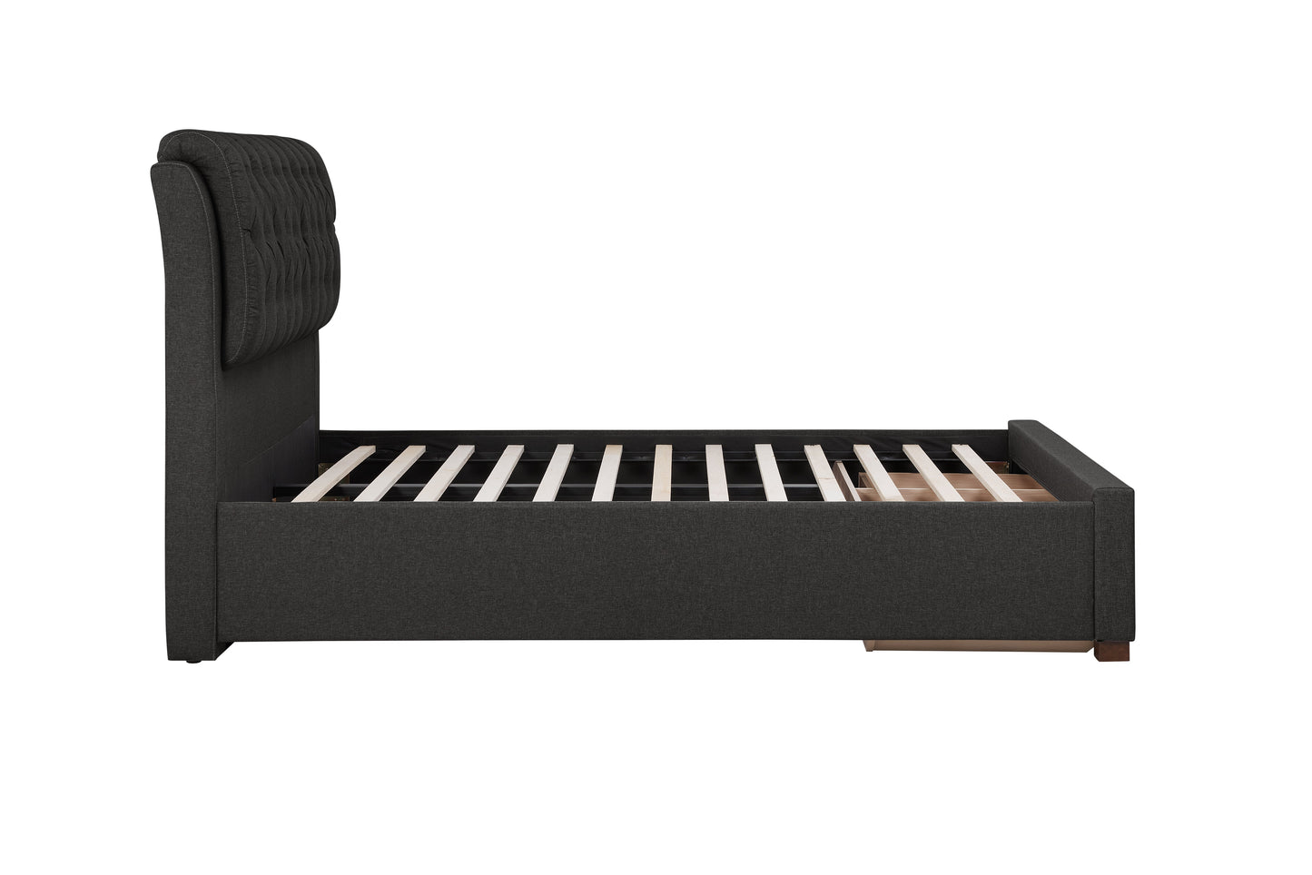 Valentino Charcoal Storage Double Bed + Bliss Double Mattress