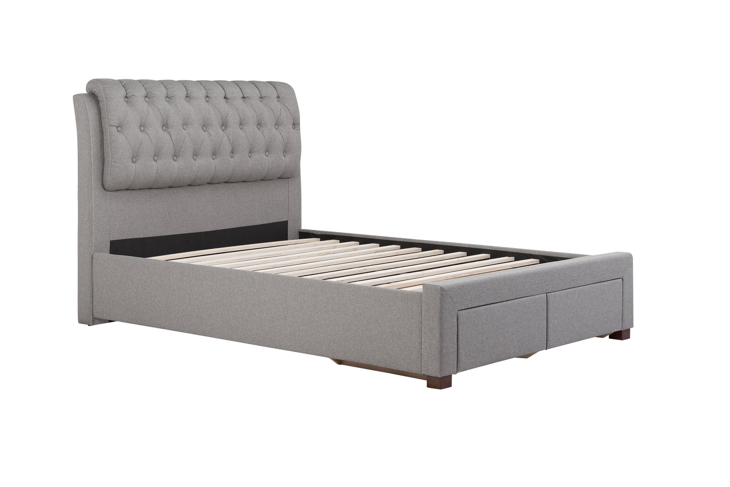 Valentino Grey Storage Double Bed + Bliss Double Mattress