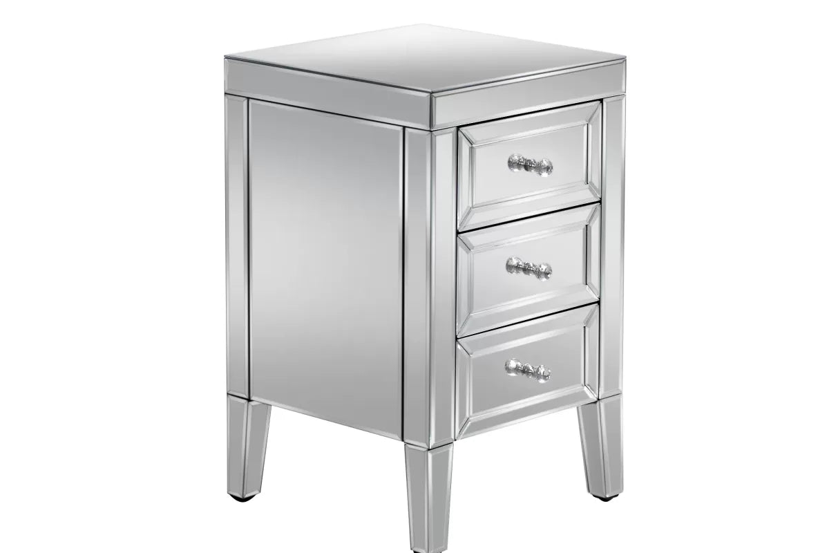 Valencia Mirrored 3 Drawer Bedside