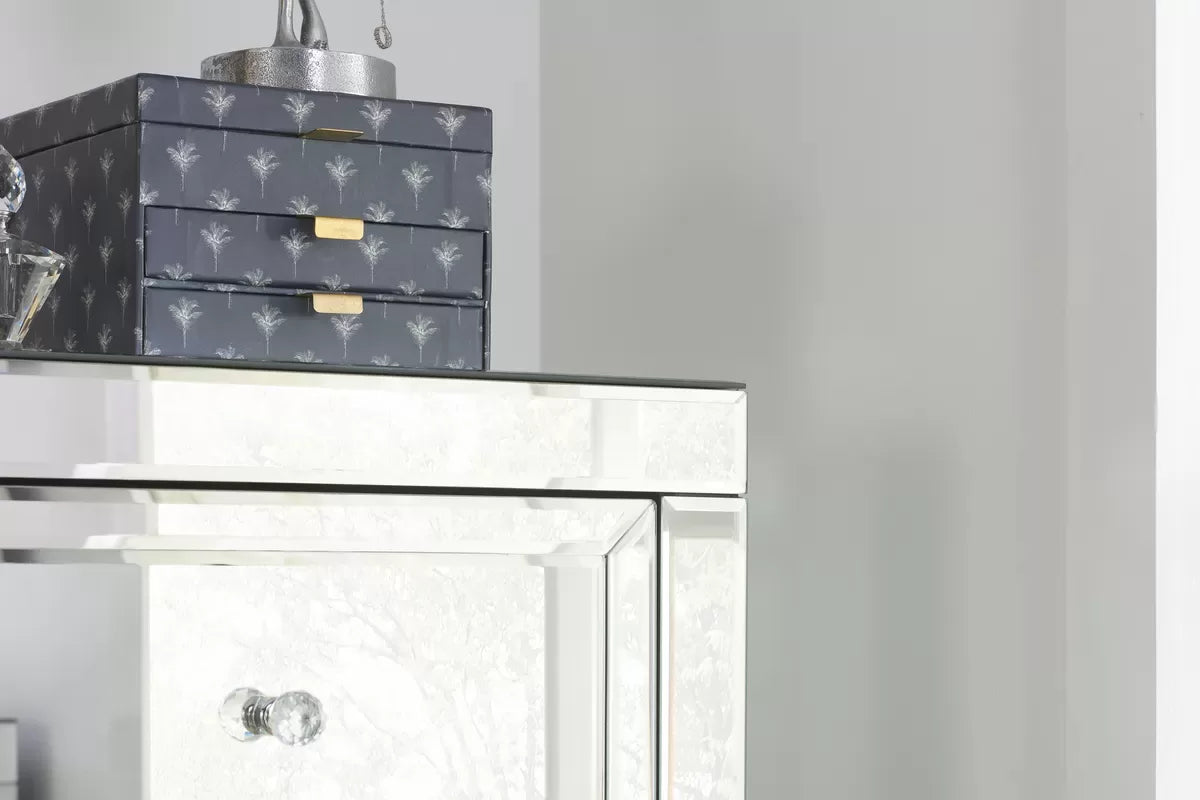 Valencia Mirrored 5 Drawer Narrow Chest