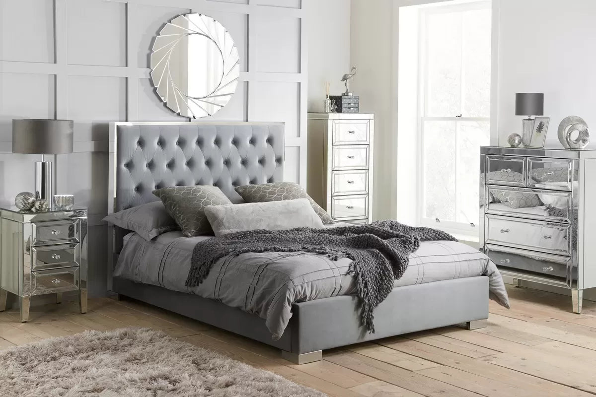 Valencia Mirrored 3 Drawer Bedside