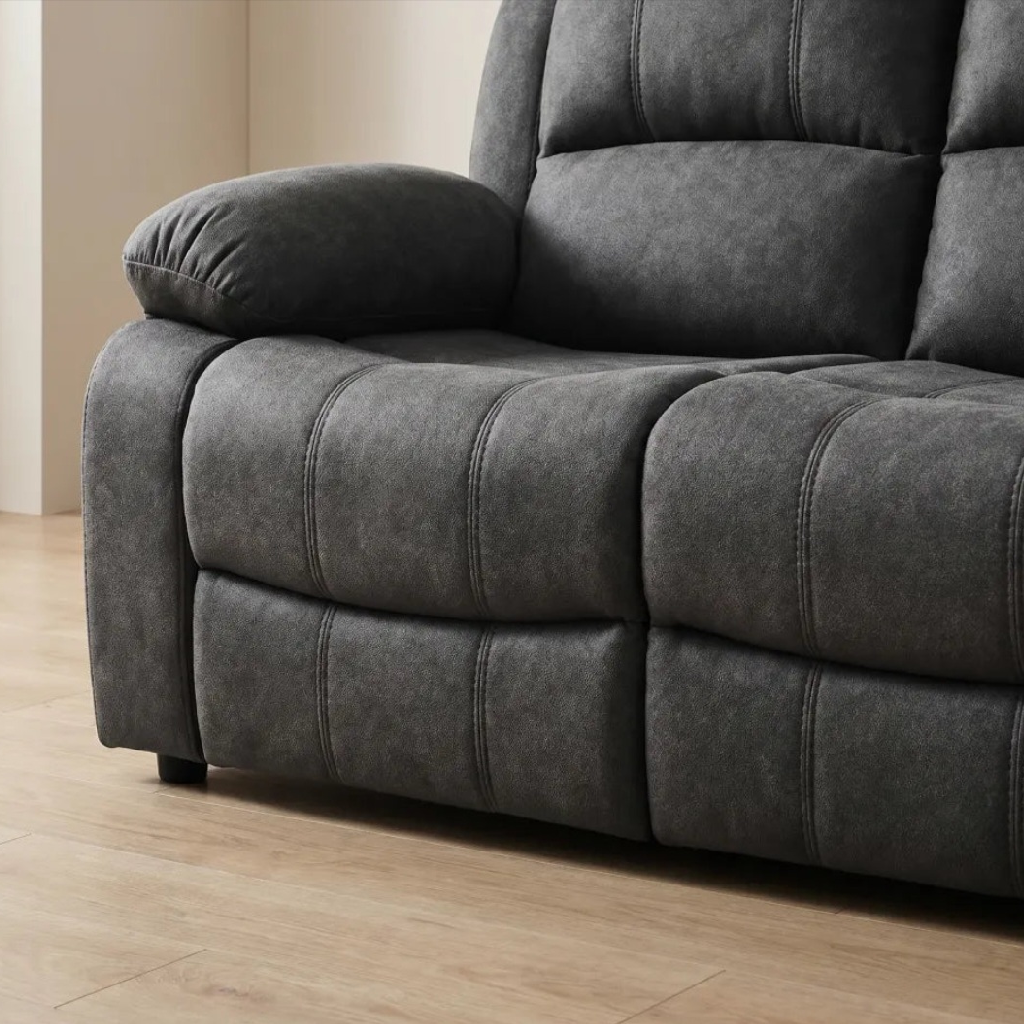 Valeria Charcoal Fabric 2 + 1 Sofa Set