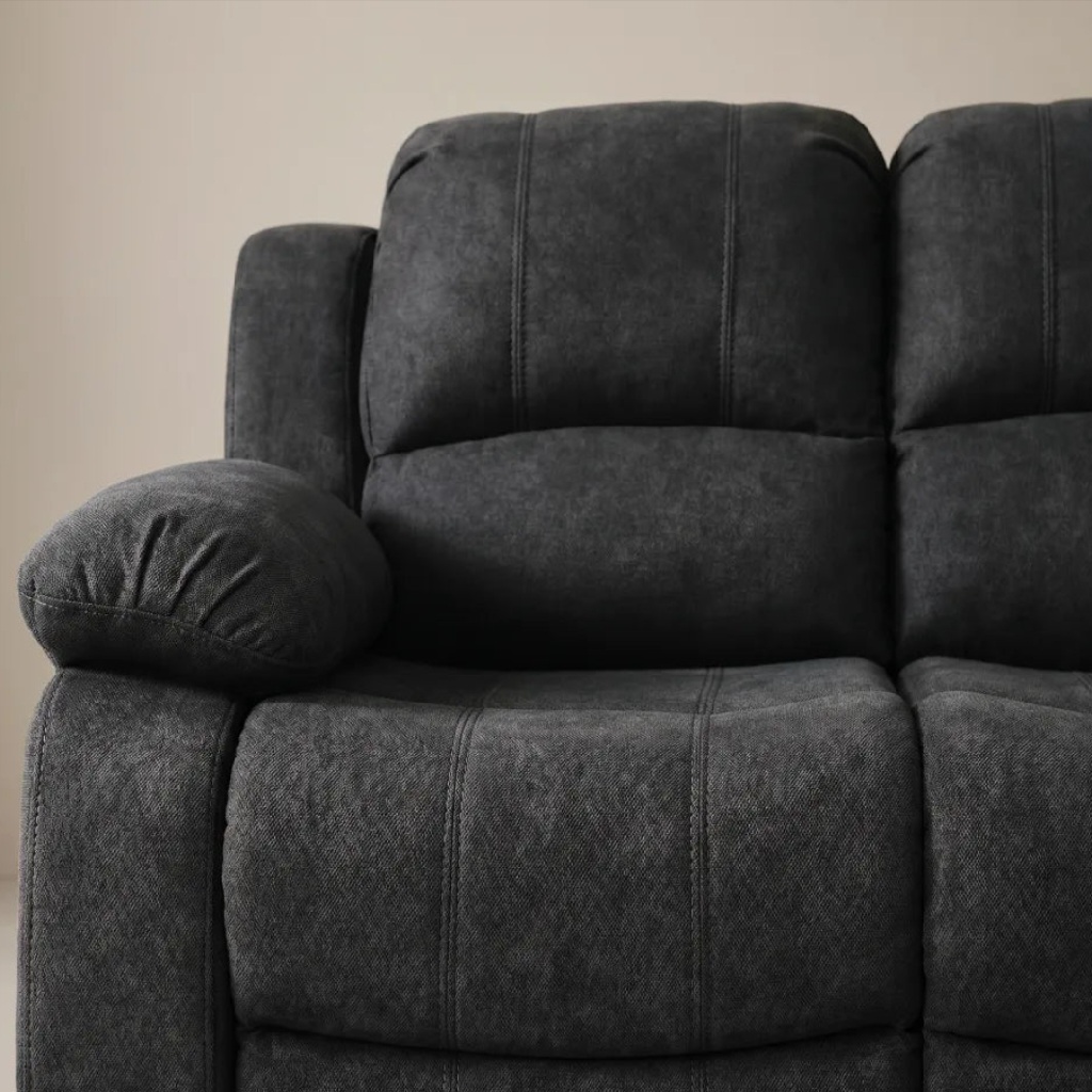 Valeria Charcoal Fabric 2 + 1 Sofa Set