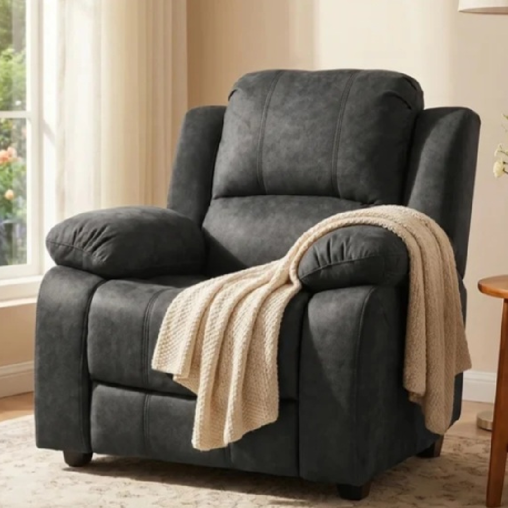 Valeria Charcoal Fabric 3 + 2 + 1 Seater Sofa Set.