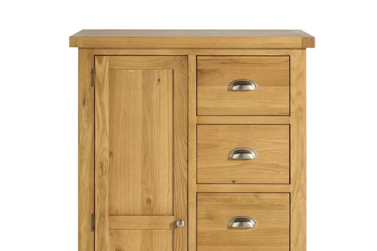 Woburn Oak 1 Door 5 Drawer Wardrobe