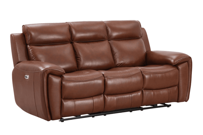 Annecy Genuine Leather Tan Electric Power Recliner 3 Seater