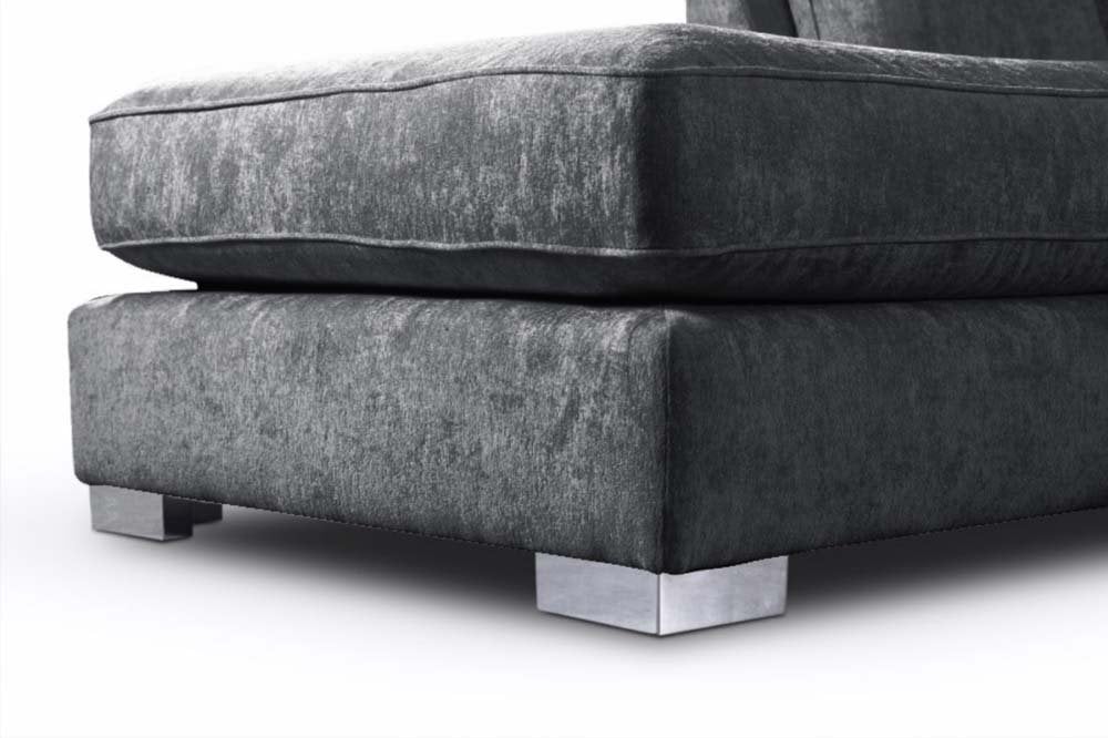 Bishop  Coal Alska Fabric U Shaped High Back Corner Sofa