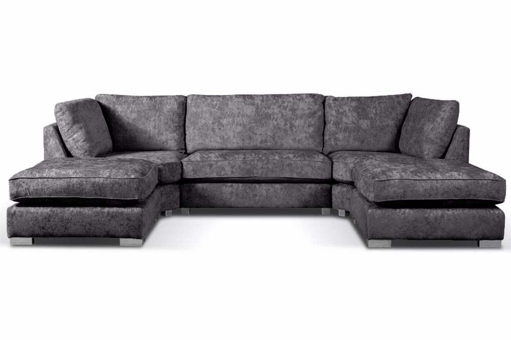 Bishop  Coal Alska Fabric U Shaped High Back Corner Sofa