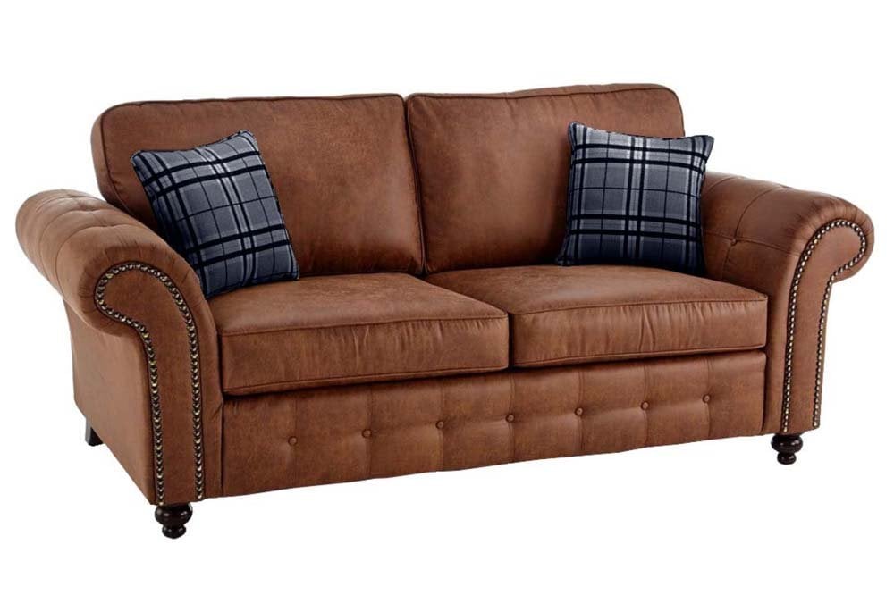 Uppingham Tan Suede 3 Seater Sofa