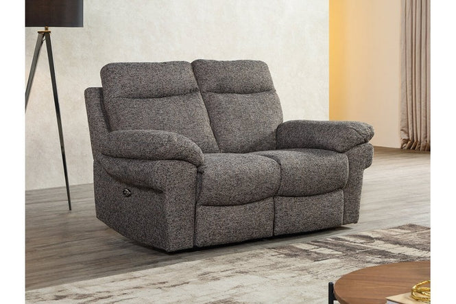 Tanya Brown Fabric Electric Recliner 2 Seater Sofa