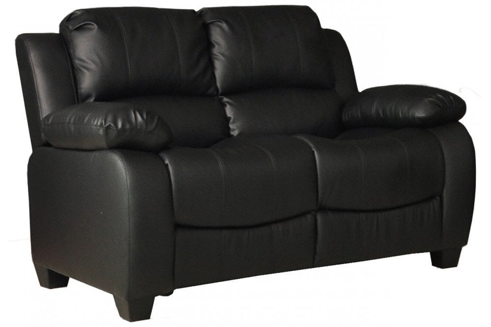 Valeria Black Leather 3+2 Seater Sofa Set