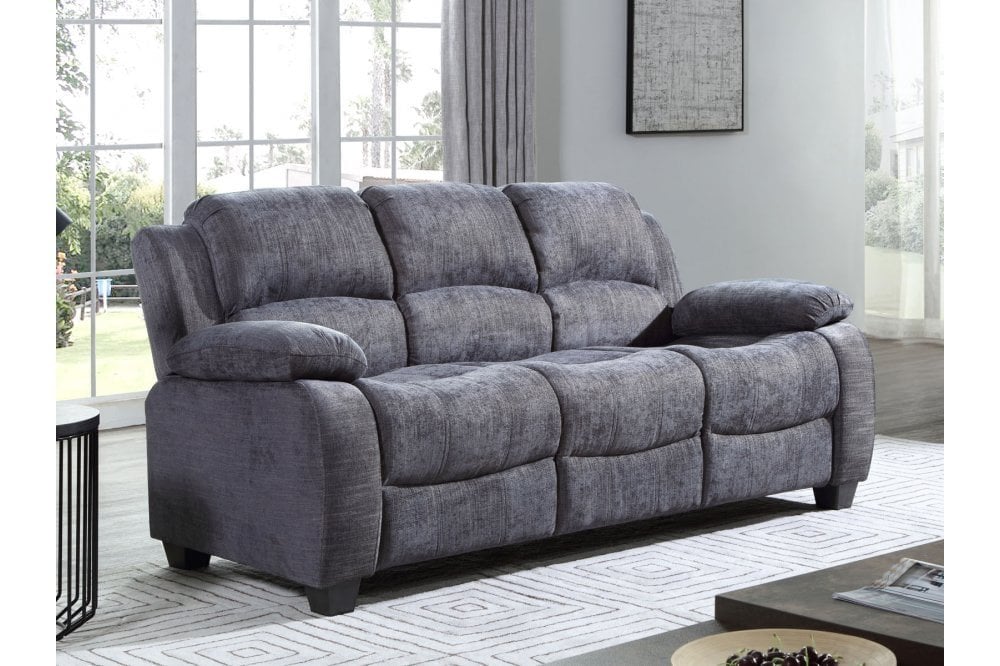 Valeria  Grey Fabric 3 Seater Sofa