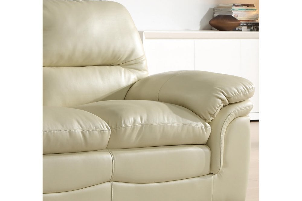 Ferona Cream Leather 3+2 Seater Sofa Set