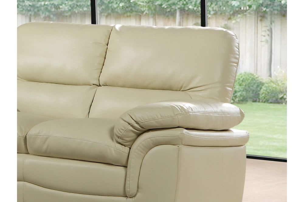 Ferona Cream Leather 3+2 Seater Sofa Set
