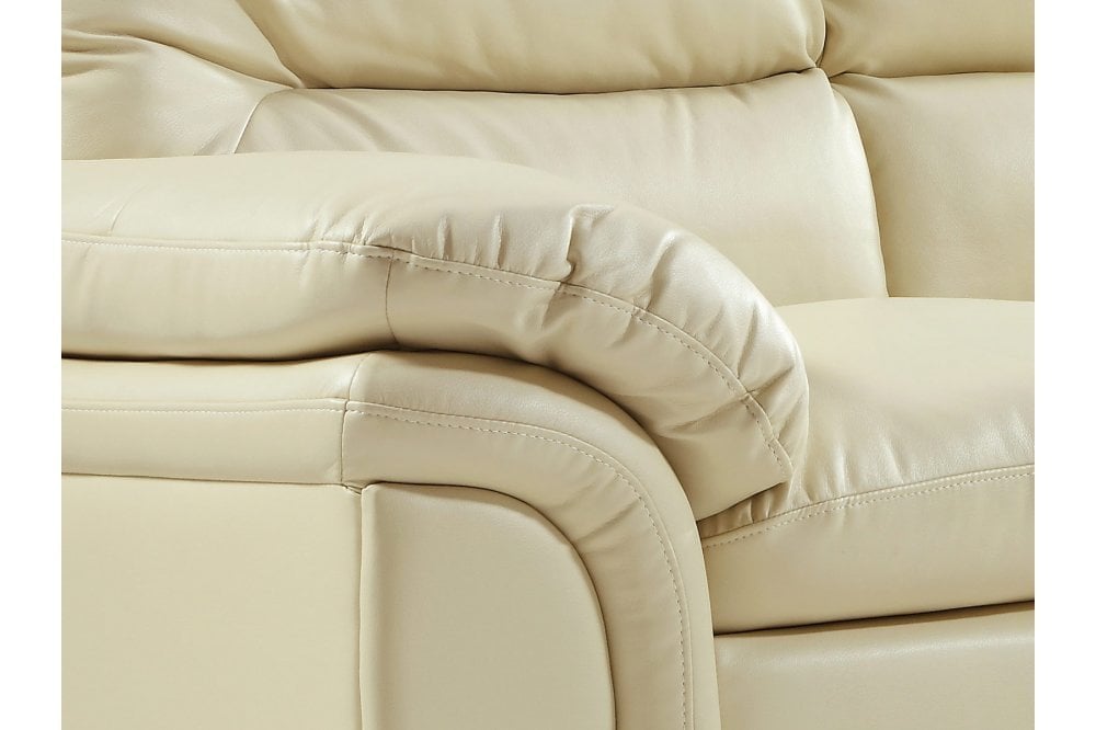 Ferona Cream Leather 3+2 Seater Sofa Set