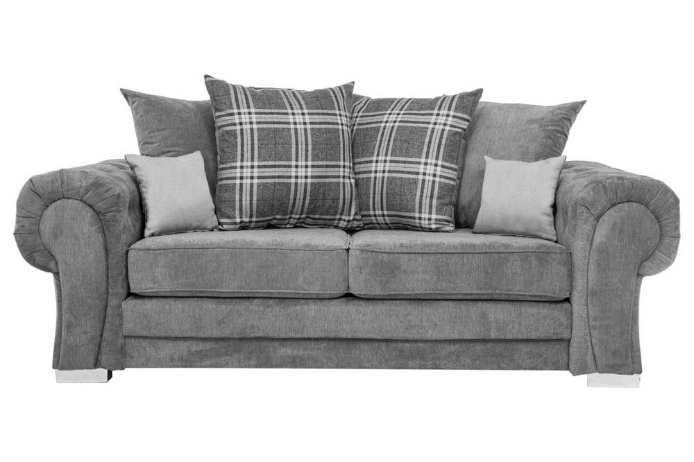 Serona Scatter Grey Fabric 3 Seater Sofa