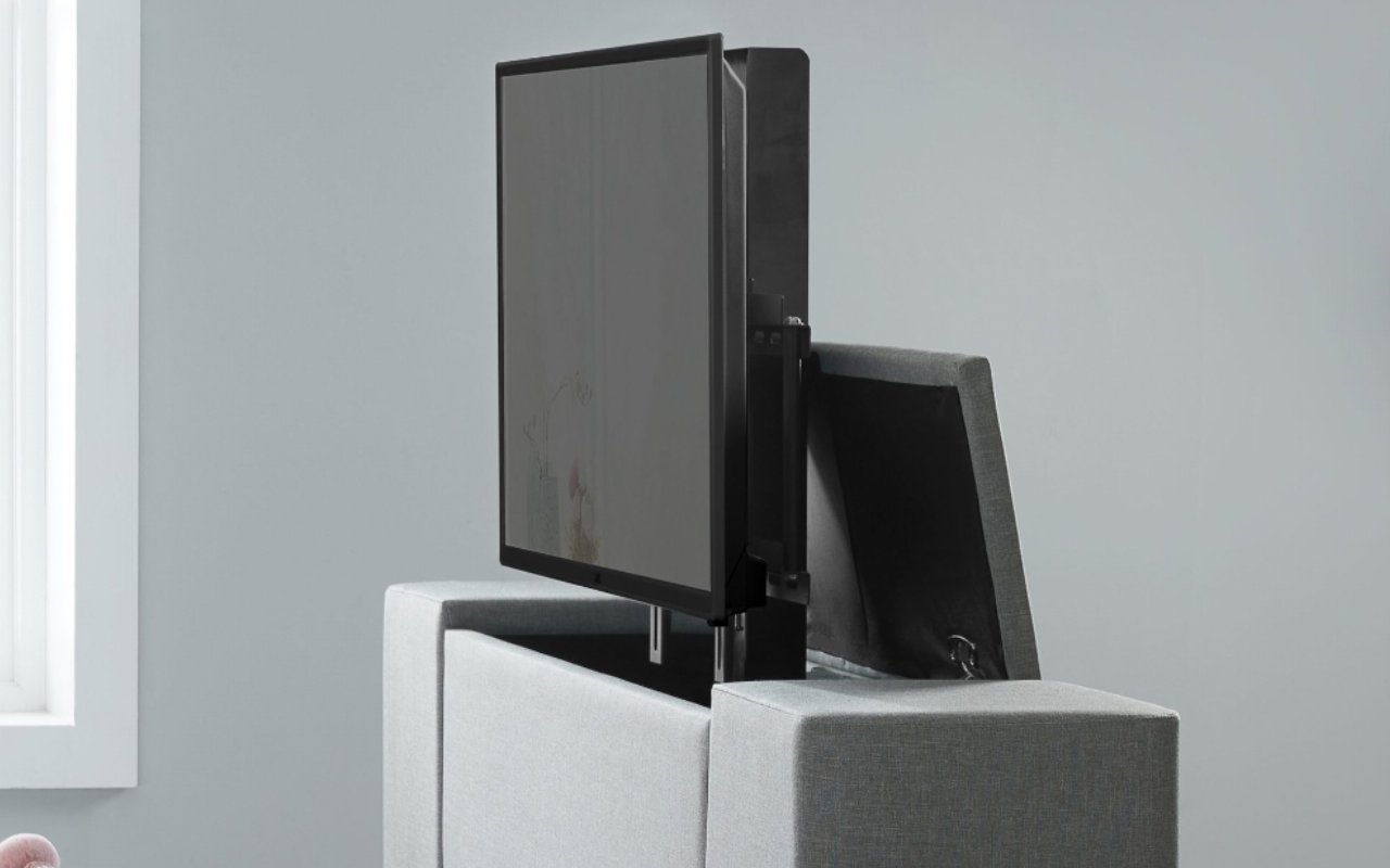 Plaza Luxurious Grey Fabric TV Bed