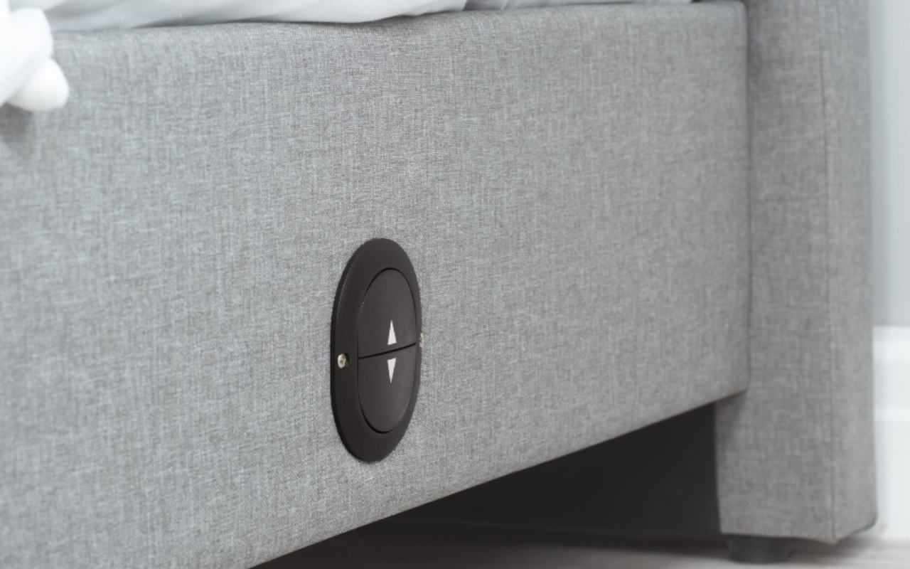 Plaza Luxurious Grey Fabric TV Bed