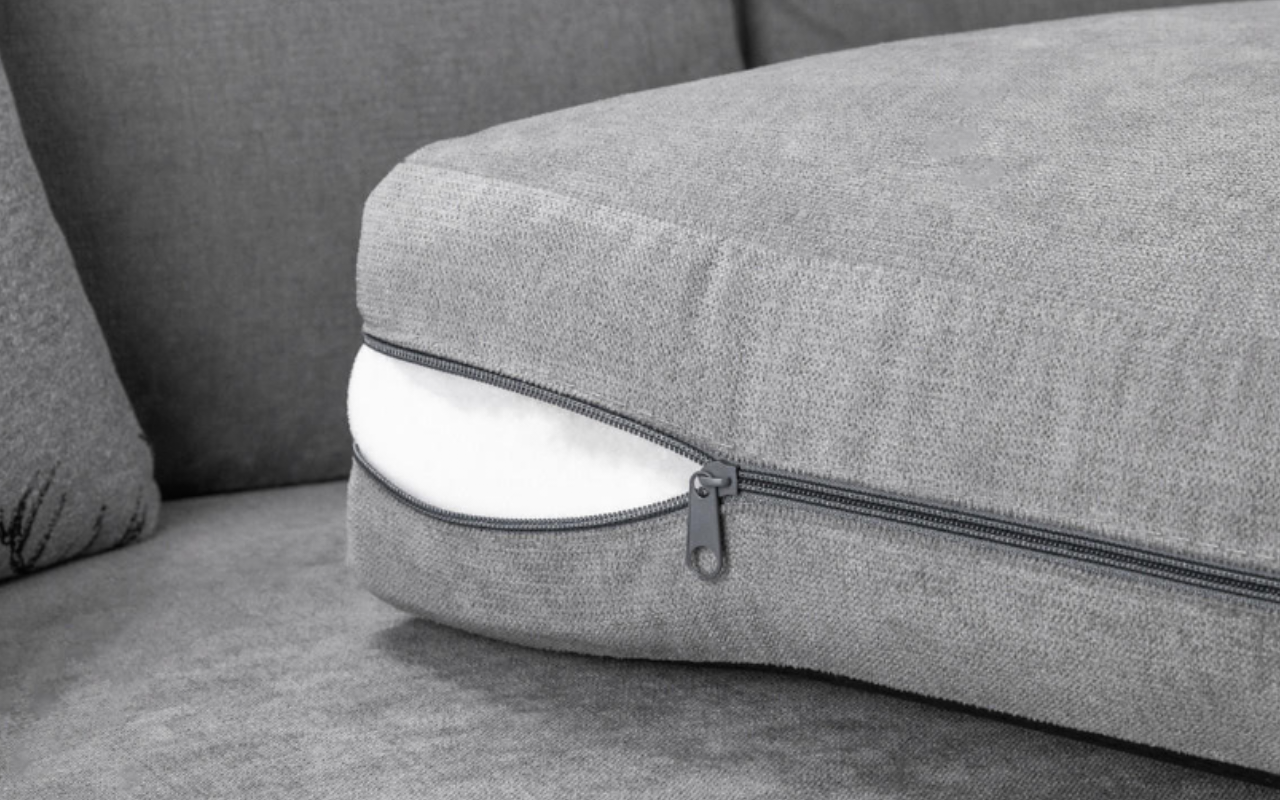 Serona Grey Fabric Full Back Corner Sofa