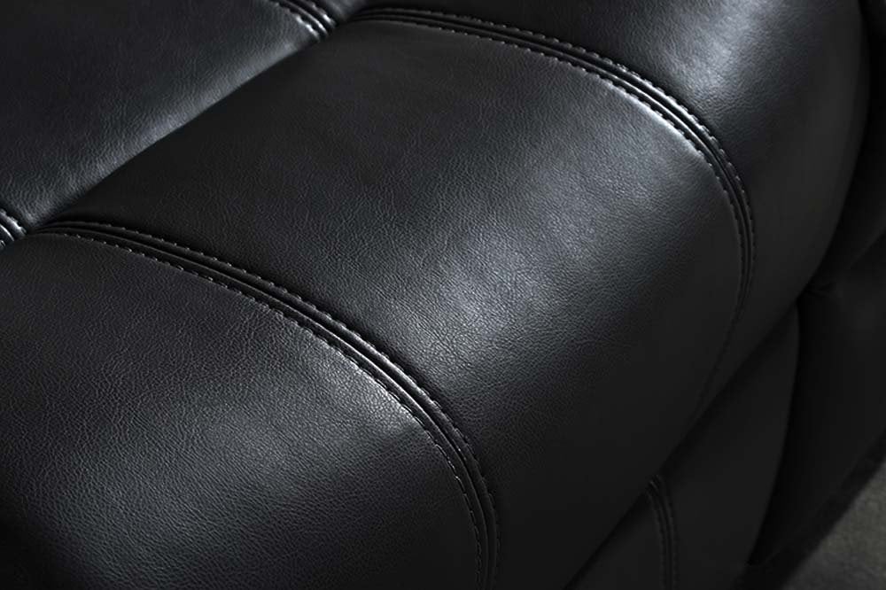 Valencia Black Leather 2 Seater Recliner Sofa
